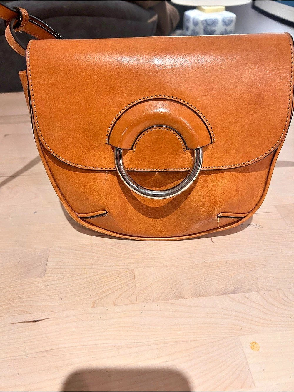 Banana Republic cognac leather purse